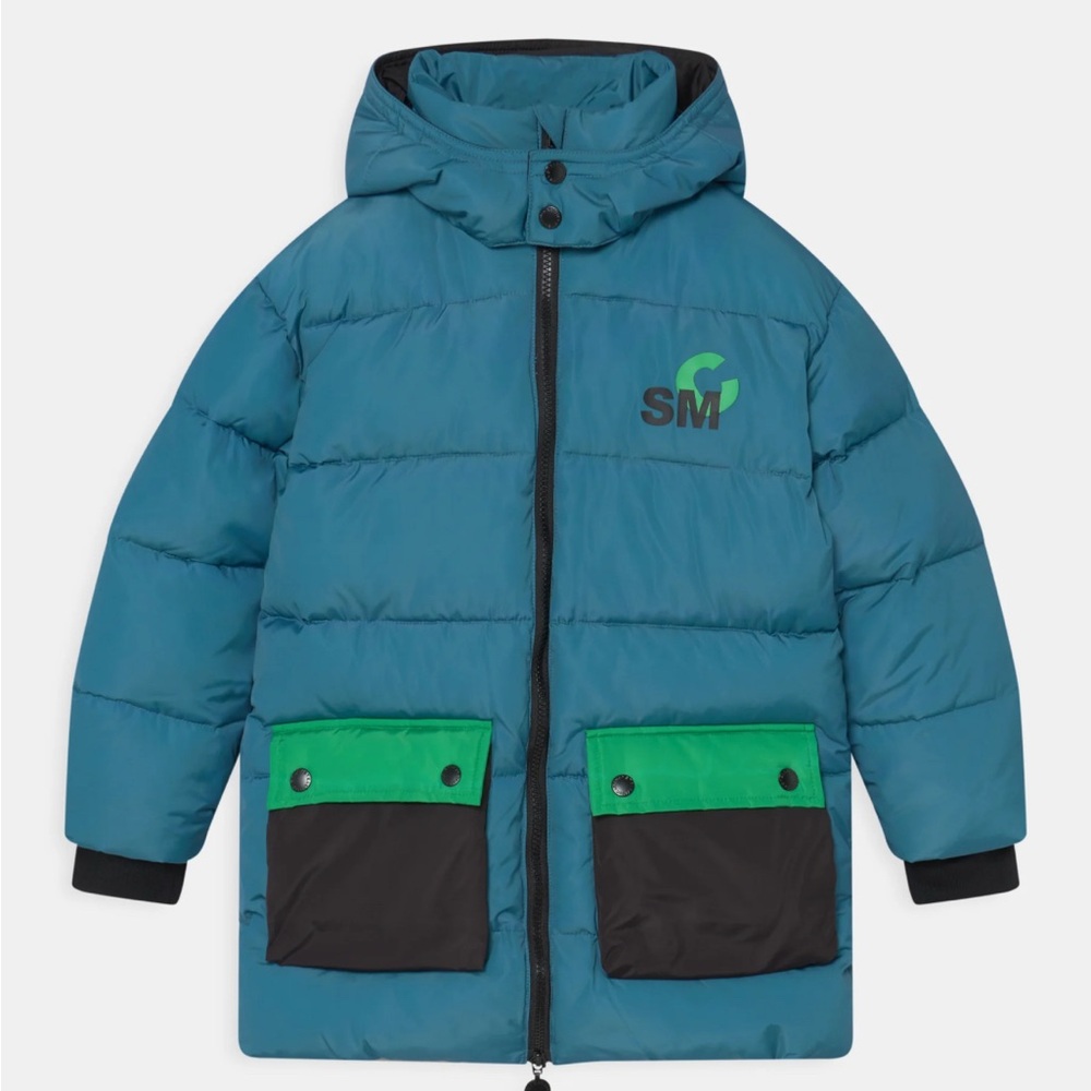 Stella McCartney Blue Puffer Jacket with Black Accents
